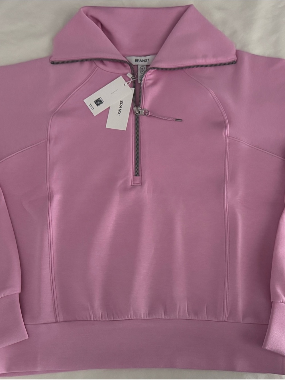 SPANX AirEssentials Half Zip Petunia Pink Size Small NWT